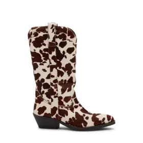 Braune Cowboystiefel mit Kuhmuster Braune Cowboystiefel mit Kuhmuster